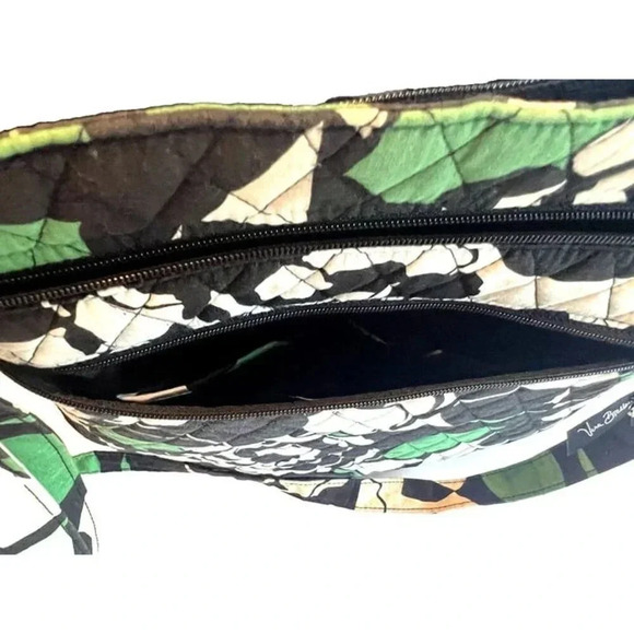 Vera Bradley‎ Triple-Zip Hipster Crossbody Bag Purse Imperial Rose Green Black - Picture 7 of 7
